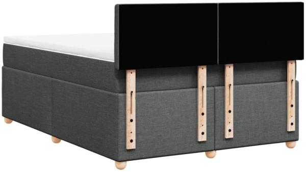 vidaXL Boxspringbett mit Matratze Dunkelgrau 140x200 cm Stoff 3289018 Bild 7