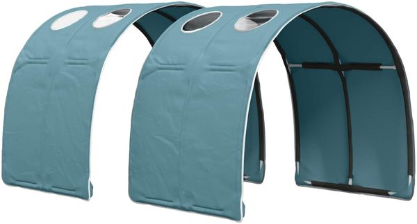 vidaXL Hochbett für Kinder mit Tunnel 3 Stk. Sonoma Eiche und Hellblau 3423540 Bild 5