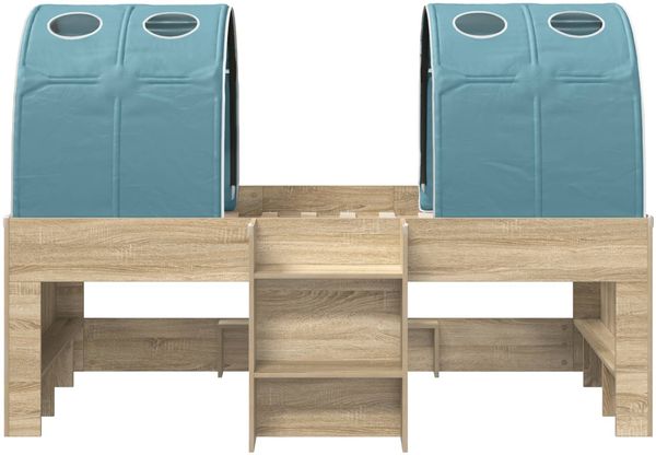 vidaXL Hochbett für Kinder mit Tunnel 3 Stk. Sonoma Eiche und Hellblau 3423540 Bild 7
