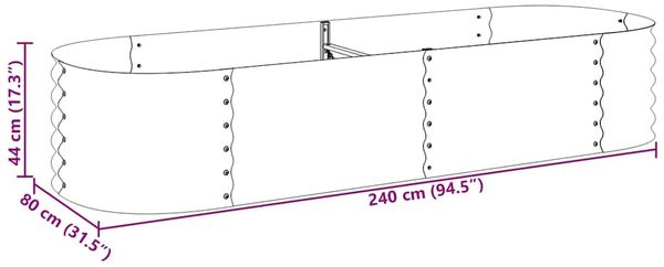 vidaXL Garten-Hochbeet 240x80x44 cm Verzinkter Stahl Grau 45528 Bild 9