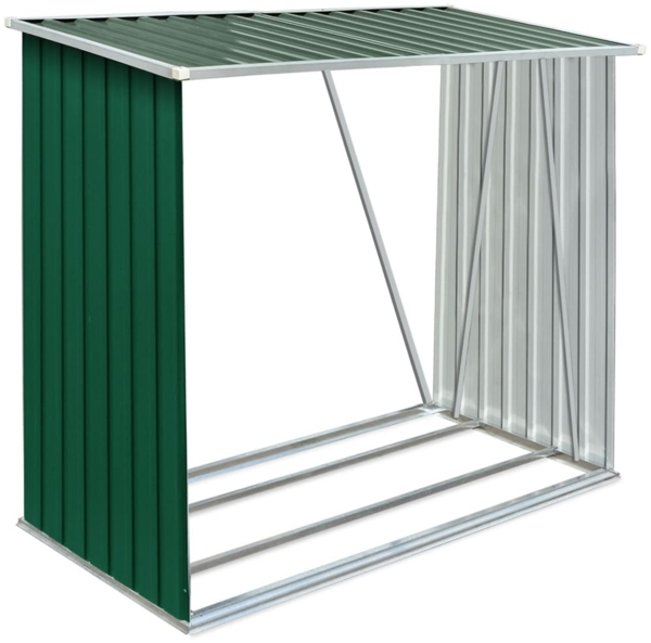 vidaXL Brennholzlager Verzinkter Stahl 163 x 83 x 154 cm Grün 47089