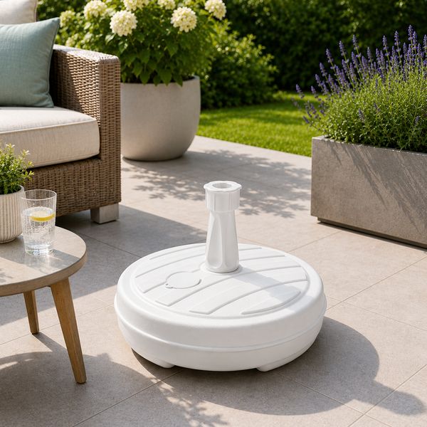 Sonnenschirm-Ständer 13L Weiß Ø43cm Höhe 13cm