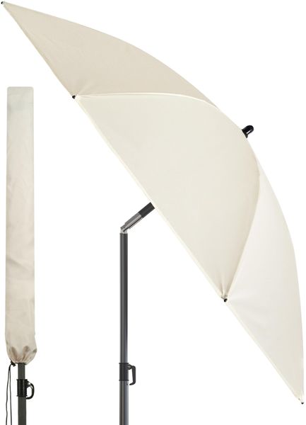 4smile Sonnenschirm Balkon Ø 180cm, Beige - Sonnenschirm Strand mit Hülle - Balkonschirm mit Knickfunktion, UPF 50+ Gartenschirm, Strandschirm windfest stabil SunnyJoy