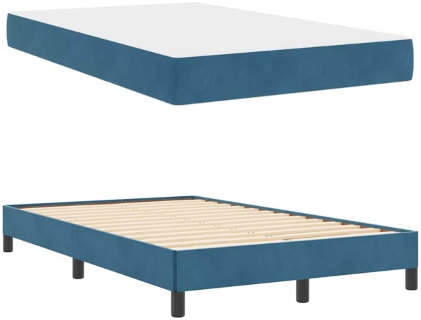 vidaXL Boxspringbett mit Matratze Dunkelblau 120 x 190 cm Stoff 3398681 Bild 4