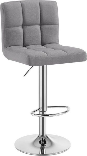 WOLTU® 1 x Barhocker Barstuhl Tresenhocker Stuhl drehbar und höhenverstellbar Tresen Hocker Leinen Hellgrau