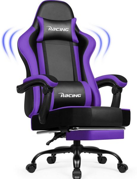 Hiazurm Gaming-Stuhl Gaming Stuhl, Bürostuhl Ergonomisch, Gaming Chair (Ergonomischer Gamer Stuhl mit Wippfunktion, bis 150 kg Belastbarkeit), Gaming Stuhl Bürostuhl mit Verstellbare Armlehnen, Kopfstütze