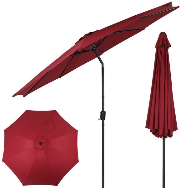 Puluomis Sonnenschirm Balkonschirm Strandschirm Marktschirm Gartenschirm Neigbar, LxB: 290x290 cm, Ohne Schirmtänder