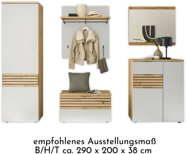 Garderoben-Set >Melisande< in Weiß -Eiche Artisan Nachbildung Bild 6