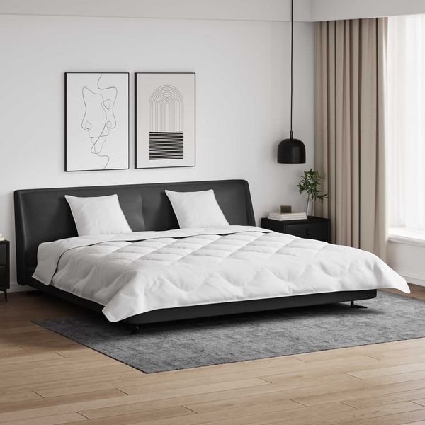 vidaXL Winterbettdecke mit Kissen 3 pcs Weiß Mikrofaser 3377852