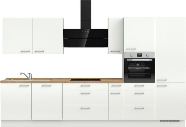 nobilia® Küchenzeile "Laser II", Ausrichtung wählbar, Breite 360 cm, vormontiert, wahlw. mit unterschiedlichen E-Geräten-Sets