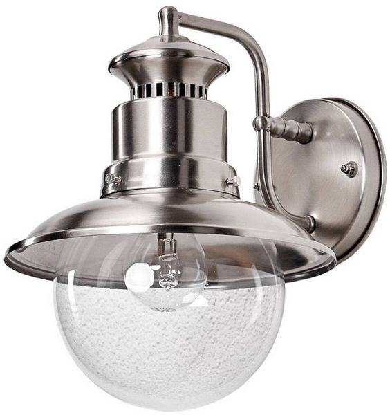 Lindby Außen-Wandleuchte Gwendolyn, Edelstahl Alu IP44, 1 x 60 W