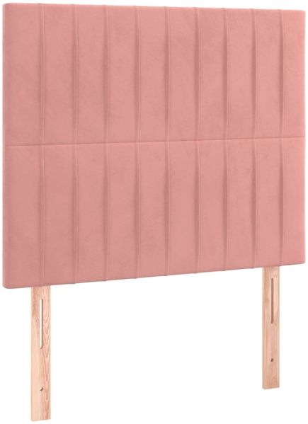 vidaXL Boxspringbett mit Matratze Rosa 100x200 cm Samt 3129320 Bild 6