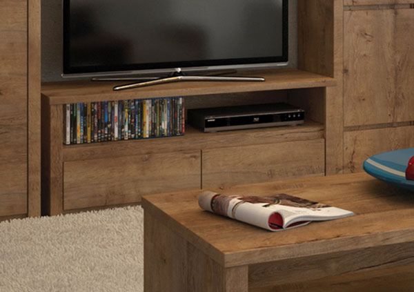 Lowboard Montana TV-Unterschrank 130cm eiche lefkas grau grifflos