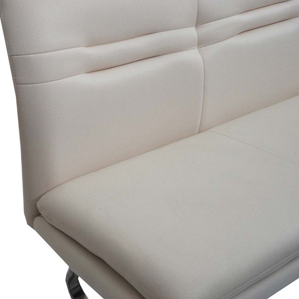 Sitzbank HWC-H70, Esszimmerbank Bank Polsterbank, Rückenlehne Stoff/Textil Edelstahl gebürstet ~ creme-beige 160cm Bild 5