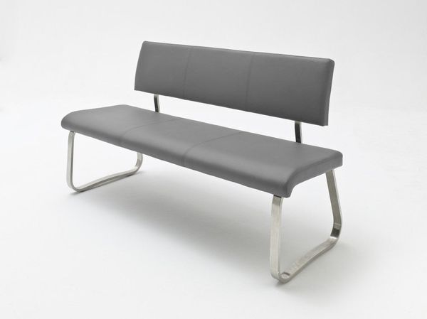 Sitzbank Arco - Kunstleder Grau - Edelstahl - 175cm