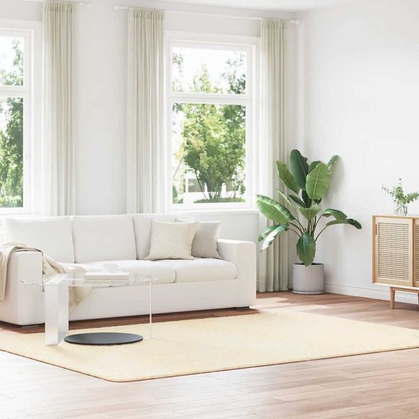 vidaXL Teppich Shaggy Hochflor NAVARRA Creme 200x290 cm Polyester 4102847