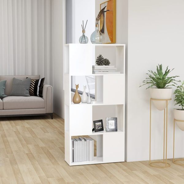 vidaXL Bücherregal Raumteiler Weiß 60x24x124,5cm Holzwerkstoff 809080