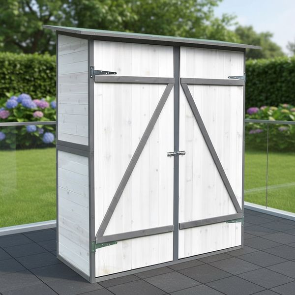Geräteschuppen Gartenschrank Holzhäuschen Verschließbar Gerätehaus Stauraum Holz