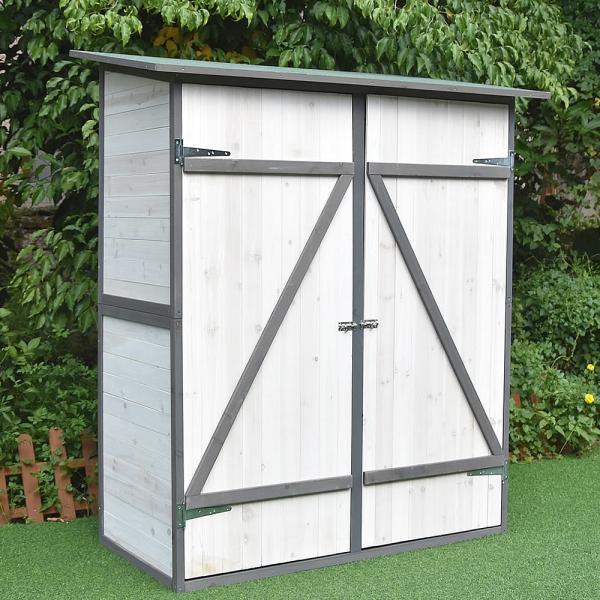 Geräteschuppen Gartenschrank Holzhäuschen Verschließbar Gerätehaus Stauraum Holz