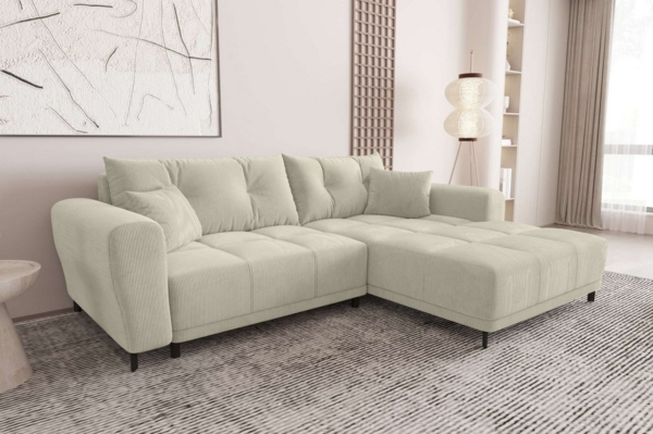 99rooms Ecksofa Massimo, Sofa L-Form, Eckcouch, mit oder ohne Schlaffunktion,Rundumbezug, in Cordstoff POSO