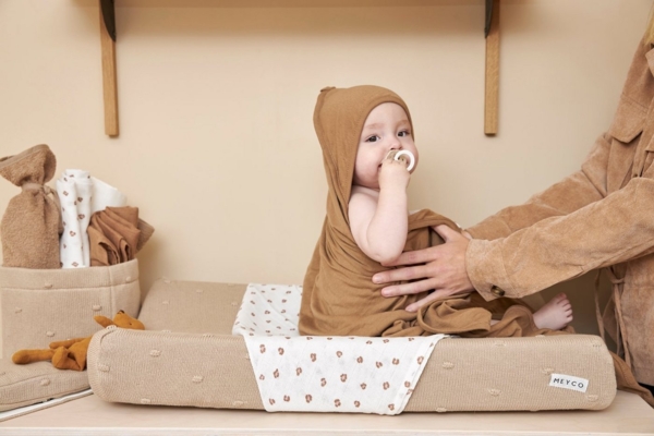 Meyco Mini Knots Wickelunterlagenbezug Sand Taupe Bild 3