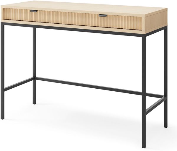 Selsey 'Vellore' Schminktisch mit Schublade, Eiche Vicenza Optik mit schwarzem Gestell, ca. 77 x 104 x 50 cm