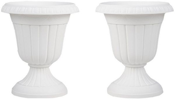 COSTWAY Blumentopf, Pflanzkübel mit Sockelbasis & Abflussloch, 46,5