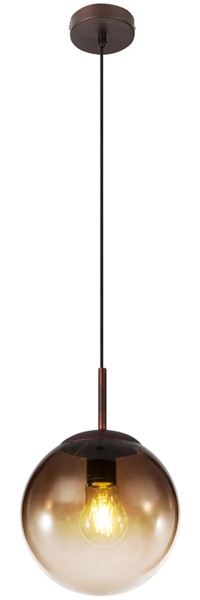 LED Hängelampe, Glas, rauchfarben, D 20 cm