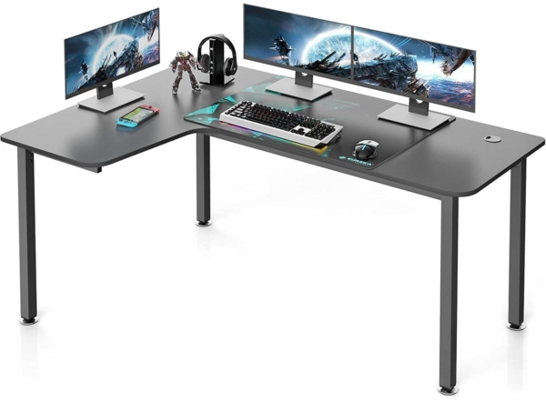 Ergonomischer L-Form Gaming Schreibtisch 155x110cm für Home Office