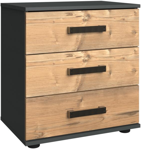 Nachtschrank >Stockholm I< (B/H/T: 52x58x38 cm) in braun - 52x58x38cm (BxHxT)