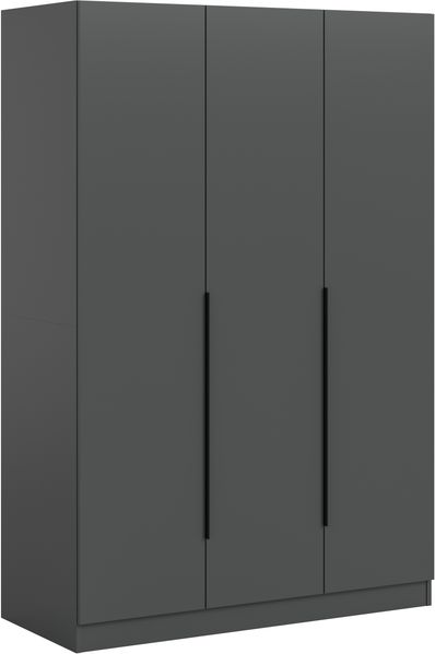 Kleiderschrank 3-türig (B/H/T: 120x180x52 cm) in anthrazit