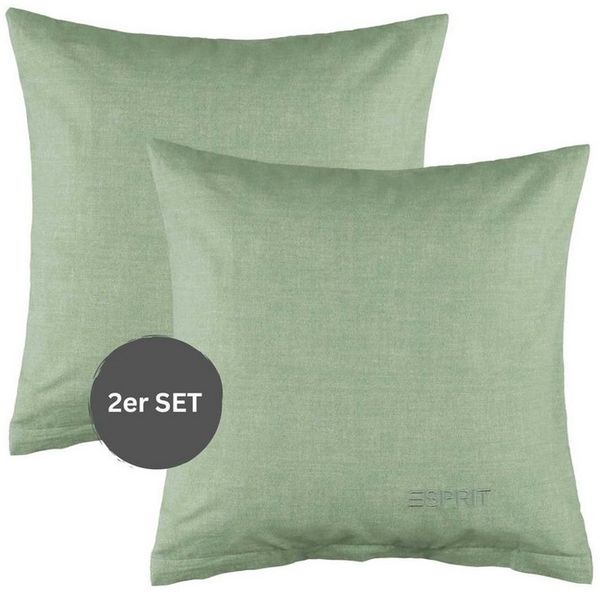 Esprit Bettwäsche HARP Renforcé Kissenbezüge und Bettwäsche, Baumwolle, 2 teilig, 40 x 40 cm 2er Pack in Grün