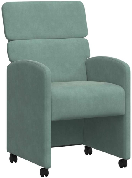 vidaXL Esszimmerstühle mit Rollen 2 pcs Meergrün 58 x 65 x 98 cm Samt 42017883