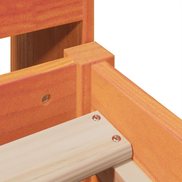 vidaXL Massivholzbett ohne Matratze Wachsbraun 75x190 cm Kiefernholz 3323286 Bild 8