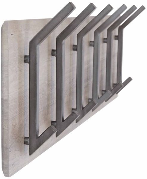 Wandgarderobe HOOK 60 mit 6 Doppelhaken Board in Eiche Optik