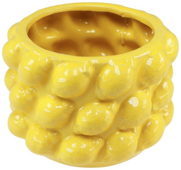 DIJK Übertopf Blumentopf Keramik Übertopf Zitronen Gelb Ø18cm Deko