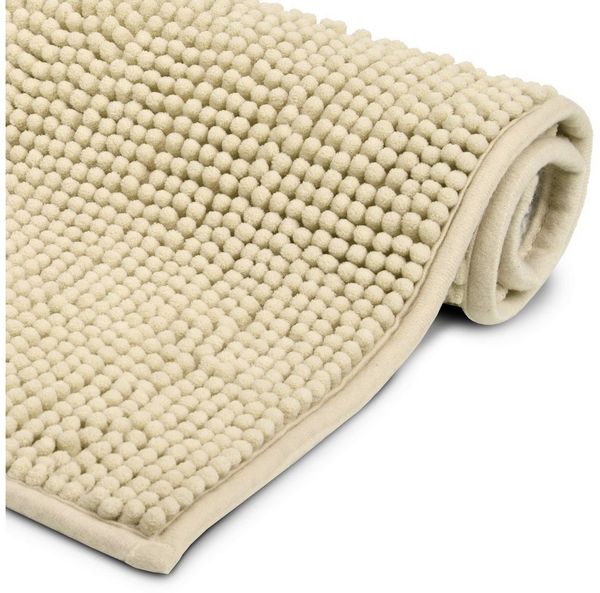 Beautissu Badematte Badezimmerteppich BeauMare WR rutschfest 80x50 cm Natur