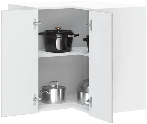 Küchen-Eckhängeschrank, BuffetSchrank Porto Grau Sonoma Holzwerkstoff