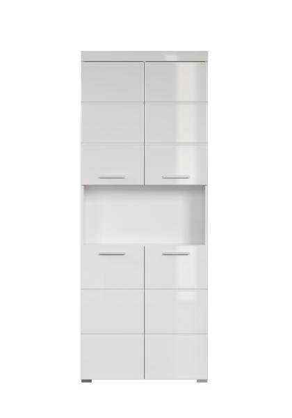 Trendteam 'Amanda' Hochschrank, Holz, Weiß Hochglanz, 190 x 31 x 73 cm