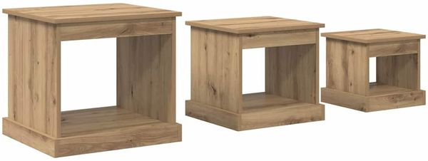 Couchtisch, Sofatisch 3 pcs Artisan-Eiche Holzwerkstoff