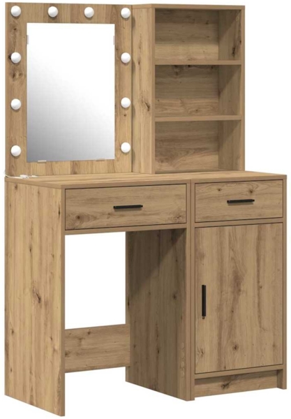 vidaXL Schminktisch Set mit Regal 2 pcs Artisan-Eiche Holzwerkstoff 3334280