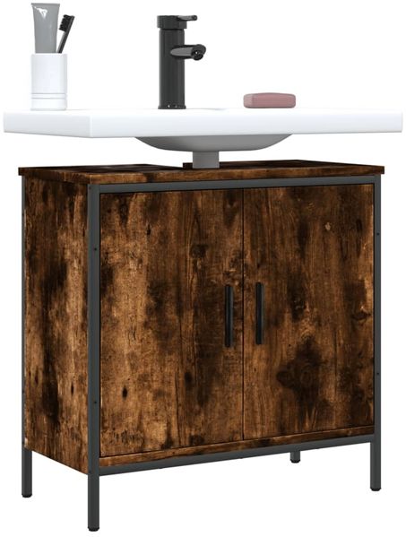 vidaXL Waschbeckenunterschrank Räuchereiche 60x30x60 cm Holzwerkstoff 842448