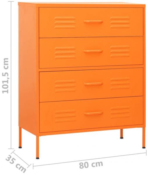 vidaXL Kommode Orange 80x35x101,5 cm Stahl 336201 Bild 7