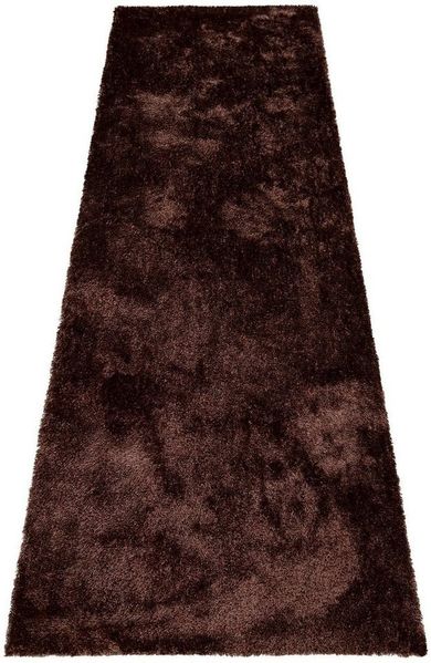 Bruno Banani Hochflor-Läufer Dana Teppich, Kundenliebling, rechteckig, Höhe: 30 mm, Brücke, uni, weich, Mikrofaser, Diele, Flur, Wohnzimmer, Schlafzimmer