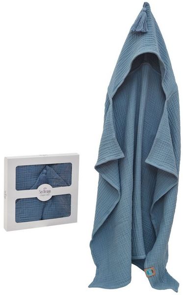 SEI Design Kapuzenhandtuch BIO Baby-Badeponcho 75x100 cm, Musselin (1-St), Musselin 4-lagig - 100% BIO Baumwolle