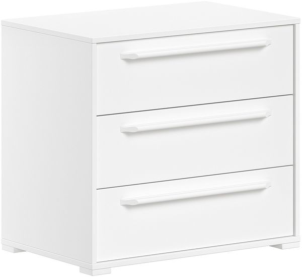 Schubkastenkommode >Sam< in Weiß Melamin Dekor - 67,7x61,5x43 (BxHxT)