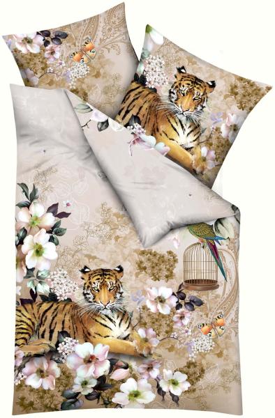 kaeppel Mako-Satin Bettwäsche 155x220 Royal Tiger Schmetterling Blumen 155-624