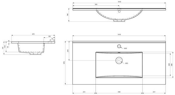 Lomadox Badmöbel-Set LIVIGNO-02, (Spar-Set, 2-St, Spiegelschrank Waschtisch Hochschrank), in Eiche, inkl. LED-Beleuchtung