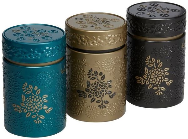 MediMuc Teedose Dose Yumiko, (Dosen, 3er Set), Teedose, Gewürzdose, Motivdose, Dosen Set