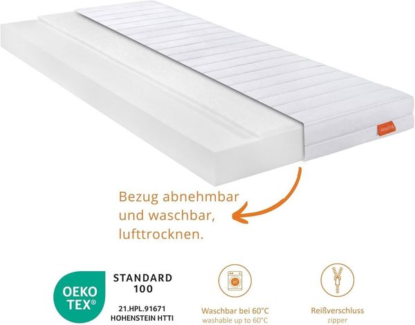 Kaltschaummatratze mit 7-Zonen und zwei unterschiedlich festen Liegeseiten, sleepling, beidseitig nutzbar (H2/H3), ergonomisch optimiert & atmungsaktiv Bild 3